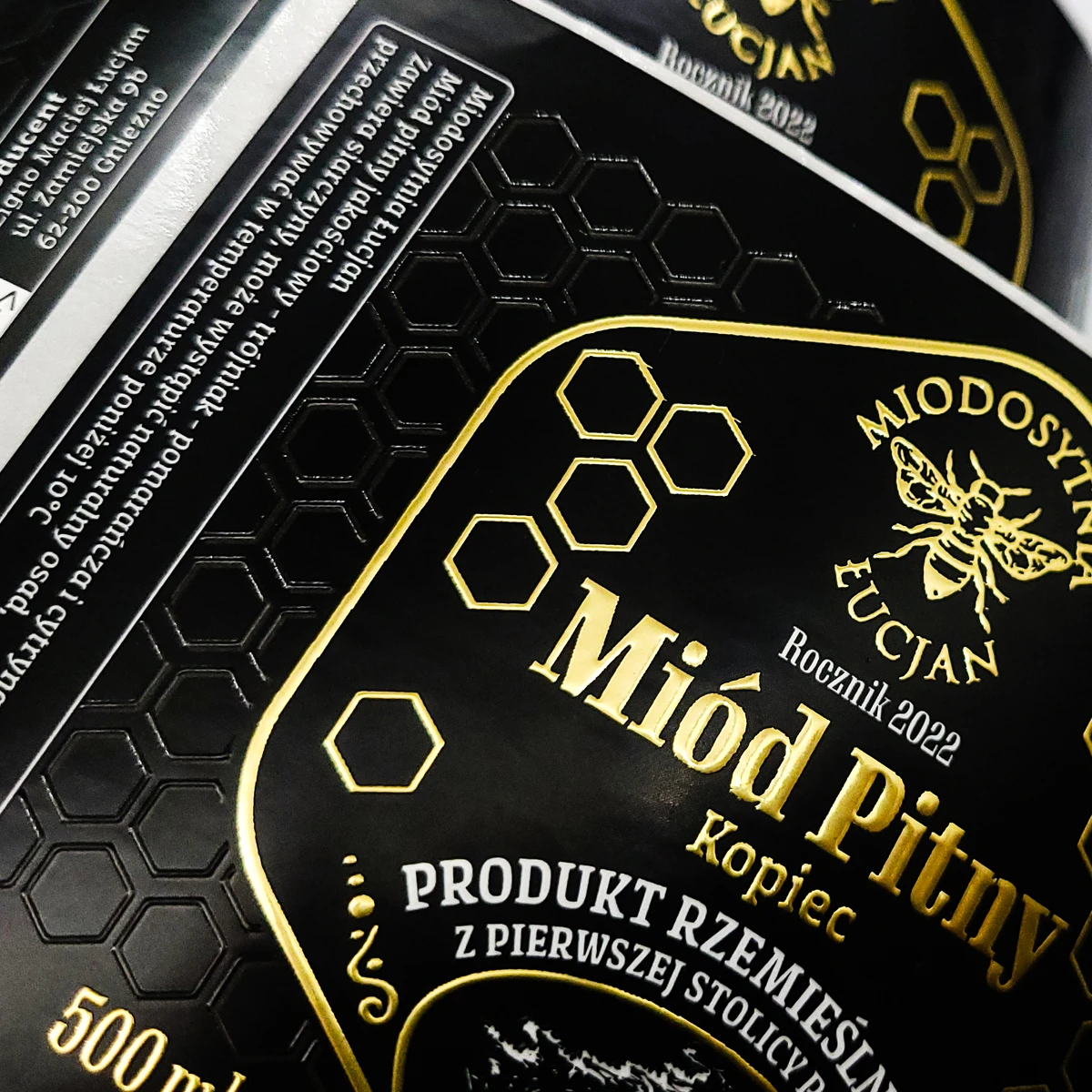 Etykieta samoprzylepna folia Złoto 3D Mat Lakier 3D