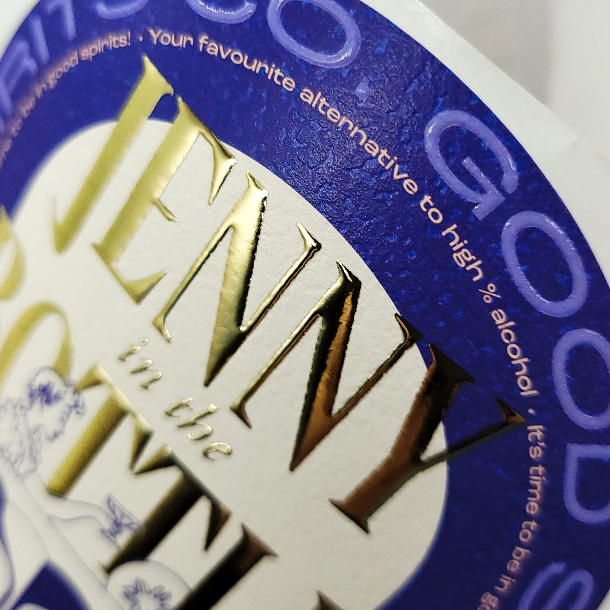 Etykieta samoprzylepna druk cyfrowy lakier 3D złoto 3d