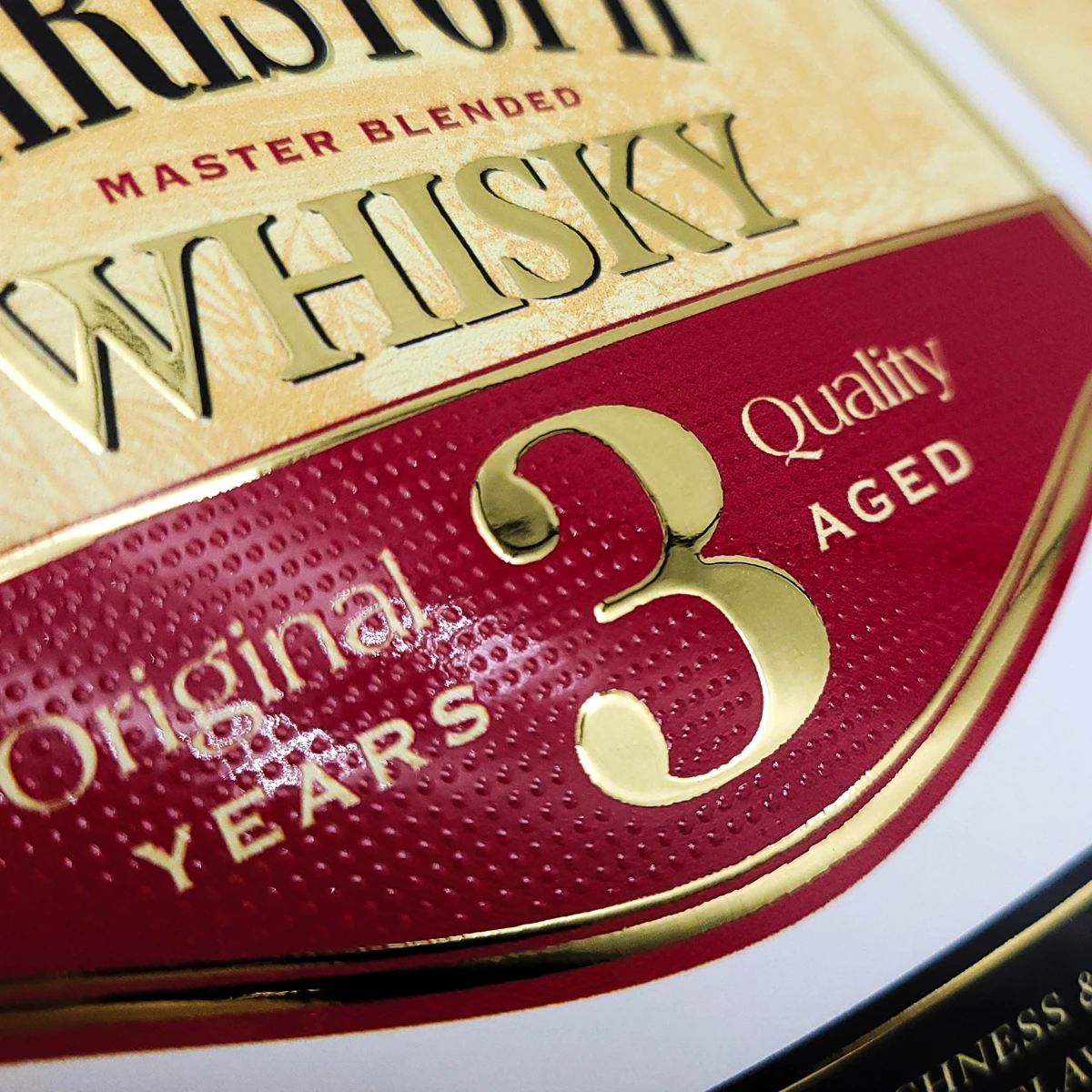 Etykieta samoprzylepna druk cyfrowy lakier 3D złoto 3d